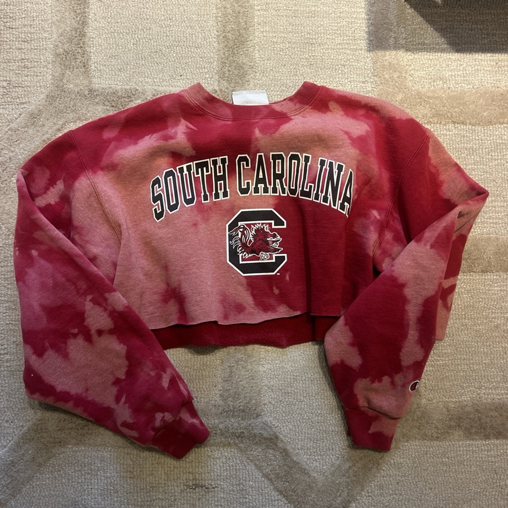 Champion Women's Red Tie-Dye South Carolina Sweatshirt